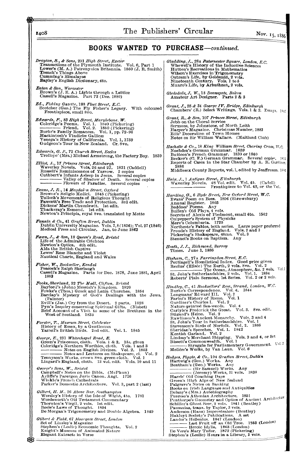 Publishers’ Circular (1880-1890): jS F Y, 1st edition - A. B., Publishers 1 Circular Office, 188...