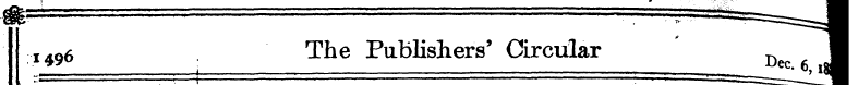 I496 The Publishers' Circular Dec I r«. ...
