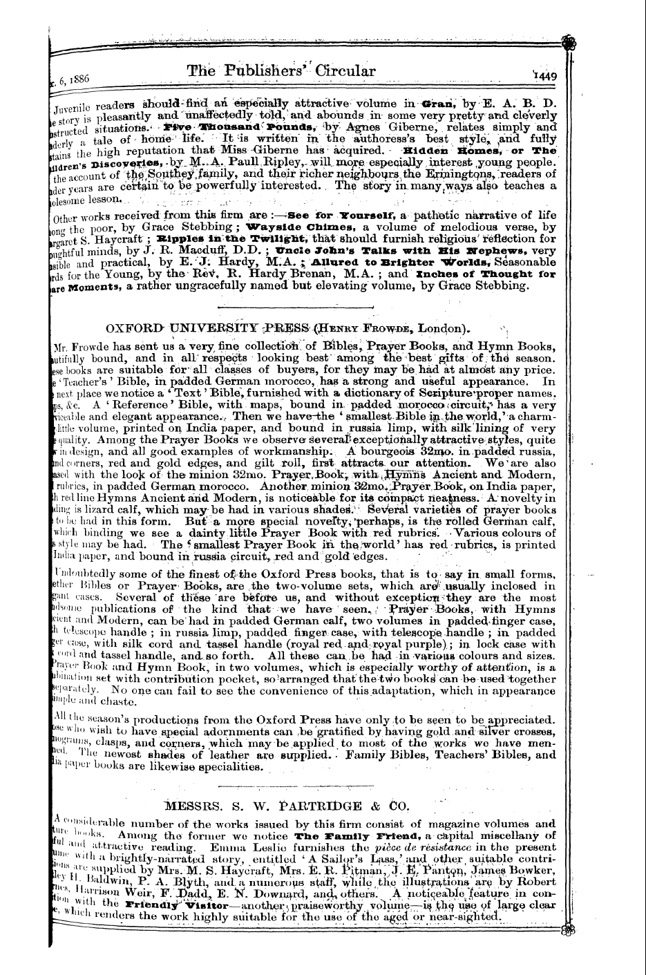 Publishers’ Circular (1880-1890): jS F Y, 1st edition - 7. T . V . . • " ¦ . - • ' • Jfjj^ #^' 6...