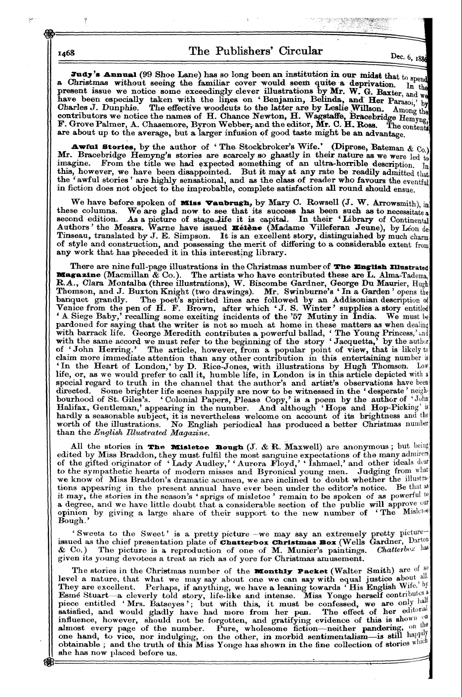 Publishers’ Circular (1880-1890): jS F Y, 1st edition - Ch^I Stmhj^ Hnnujiijs, &Q. I