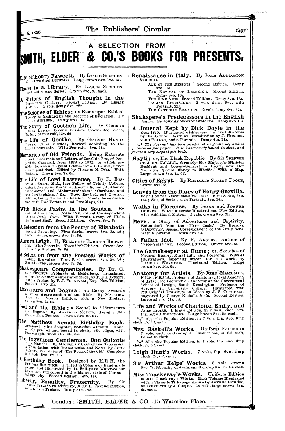 Publishers’ Circular (1880-1890): jS F Y, 1st edition: 101