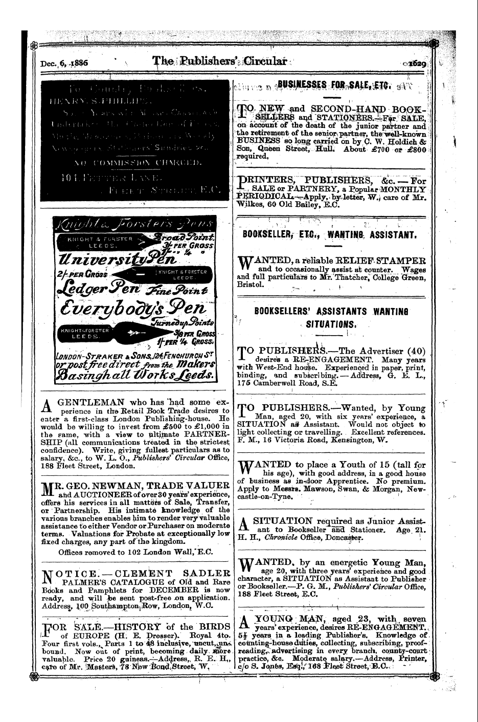 Publishers’ Circular (1880-1890): jS F Y, 1st edition - ¦ ' - ' ¦¦ ', ¦ - •' ¦'' - ' Dec.6,,Is86...