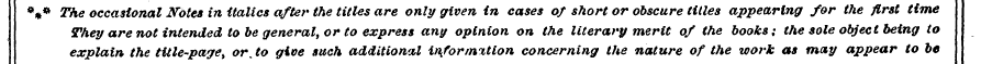 %* The occasional Notes in italics after...