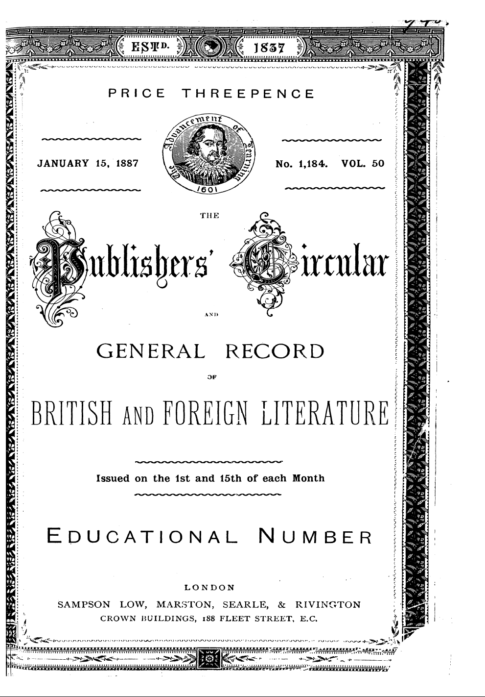 Publishers’ Circular (1880-1890): jS F Y, 1st edition: 1