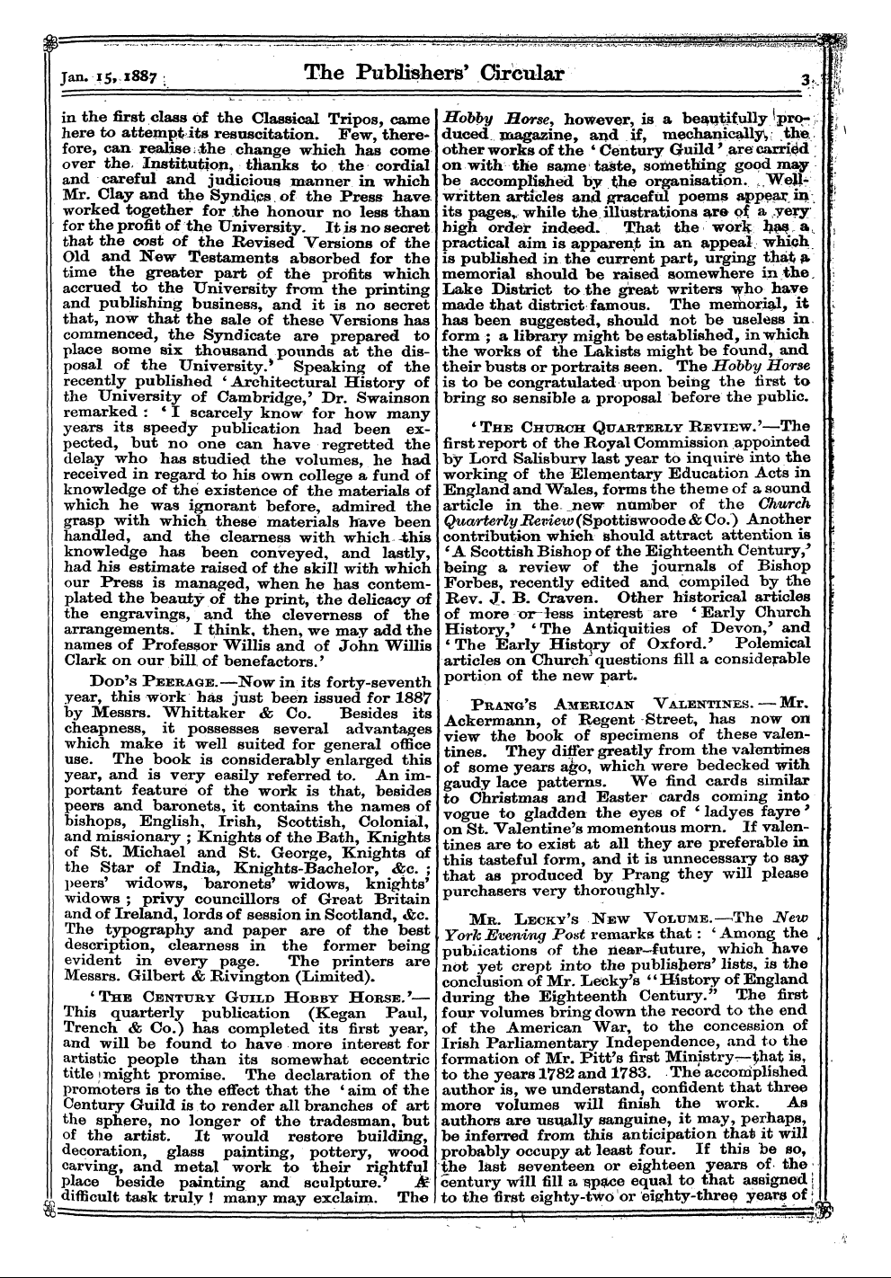 Publishers’ Circular (1880-1890): jS F Y, 1st edition: 5