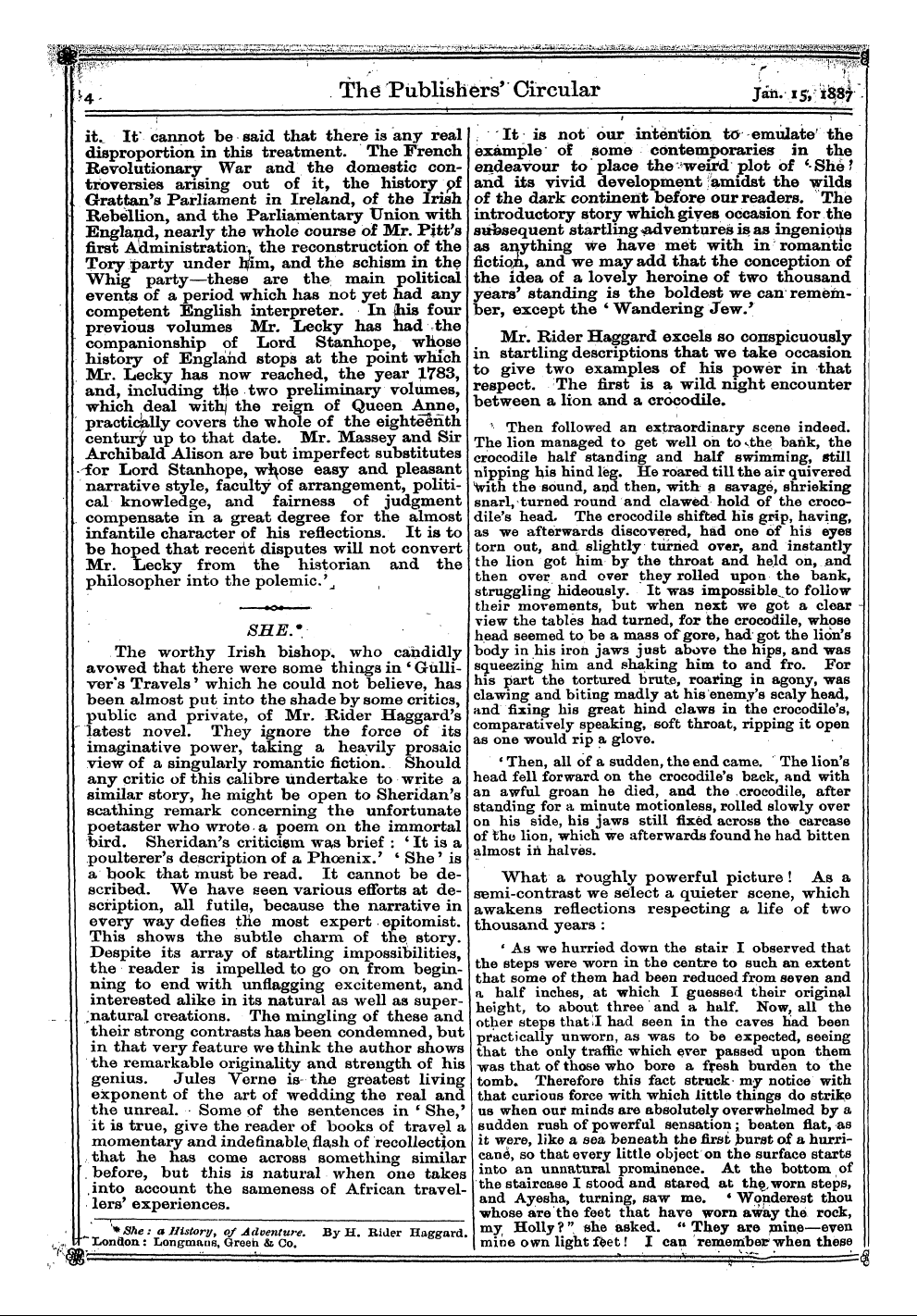 Publishers’ Circular (1880-1890): jS F Y, 1st edition - 9 She. The Worthy Irish Bishop, Who Cand...