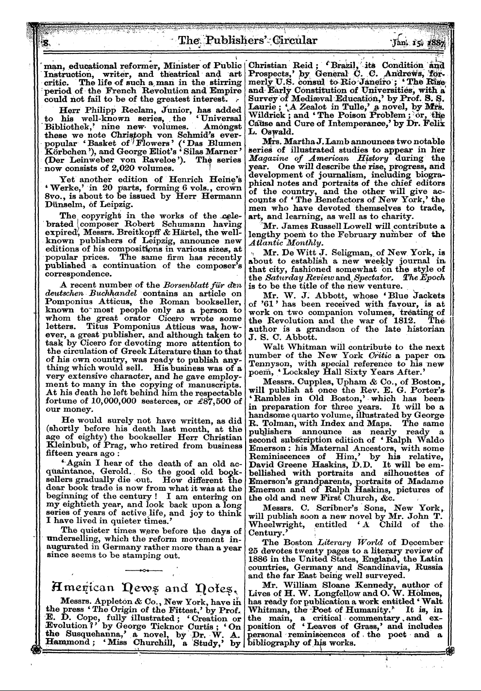 Publishers’ Circular (1880-1890): jS F Y, 1st edition - Life ¦¦¦ ¦ , ' ¦"¦ The^Lpufelisliers'::;...