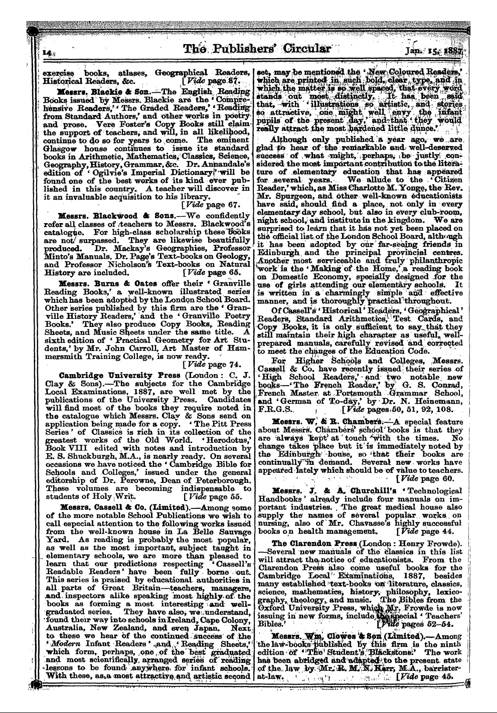 Publishers’ Circular (1880-1890): jS F Y, 1st edition: 16