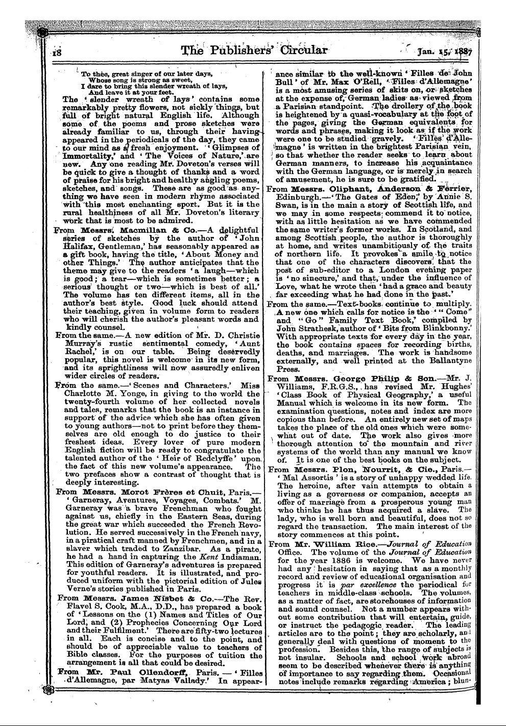 Publishers’ Circular (1880-1890): jS F Y, 1st edition - L^Evievp^,, &,Q. From Messrs. Dean & Son...