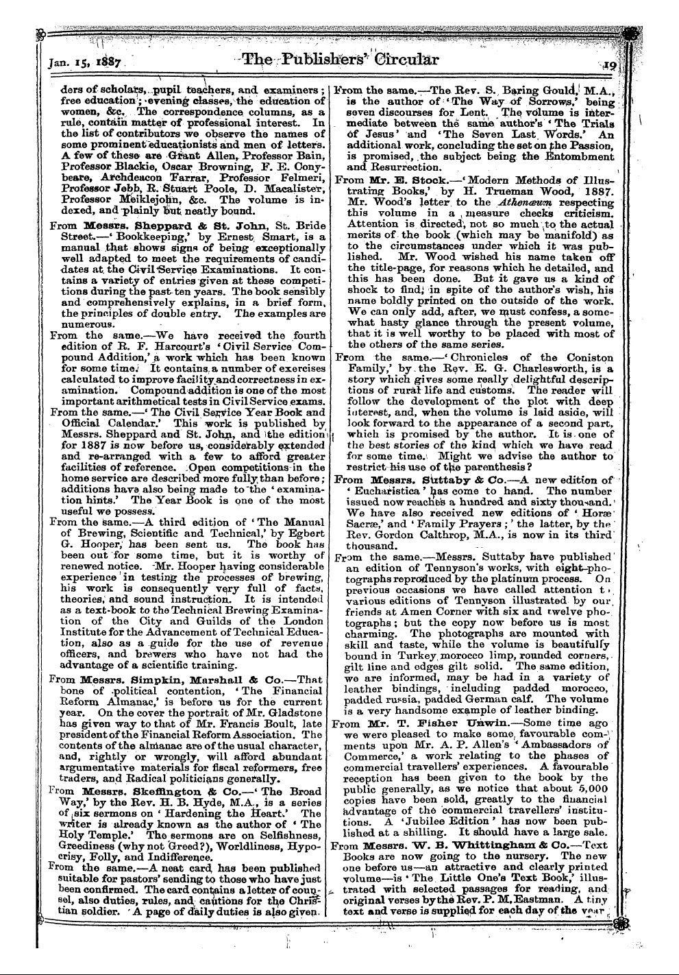 Publishers’ Circular (1880-1890): jS F Y, 1st edition - L^Evievp^,, &,Q. From Messrs. Dean & Son...