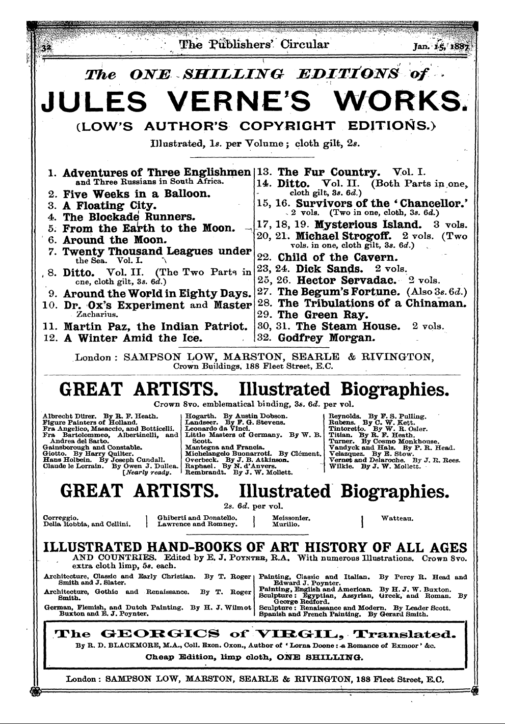 Publishers’ Circular (1880-1890): jS F Y, 1st edition - Ad03402