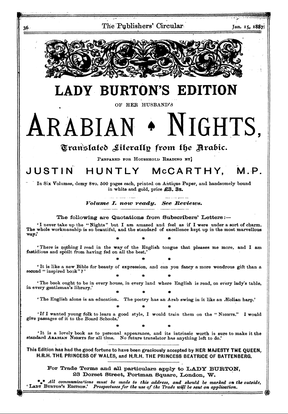 Publishers’ Circular (1880-1890): jS F Y, 1st edition: 38