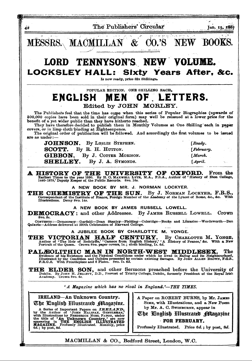 Publishers’ Circular (1880-1890): jS F Y, 1st edition - Ad04401