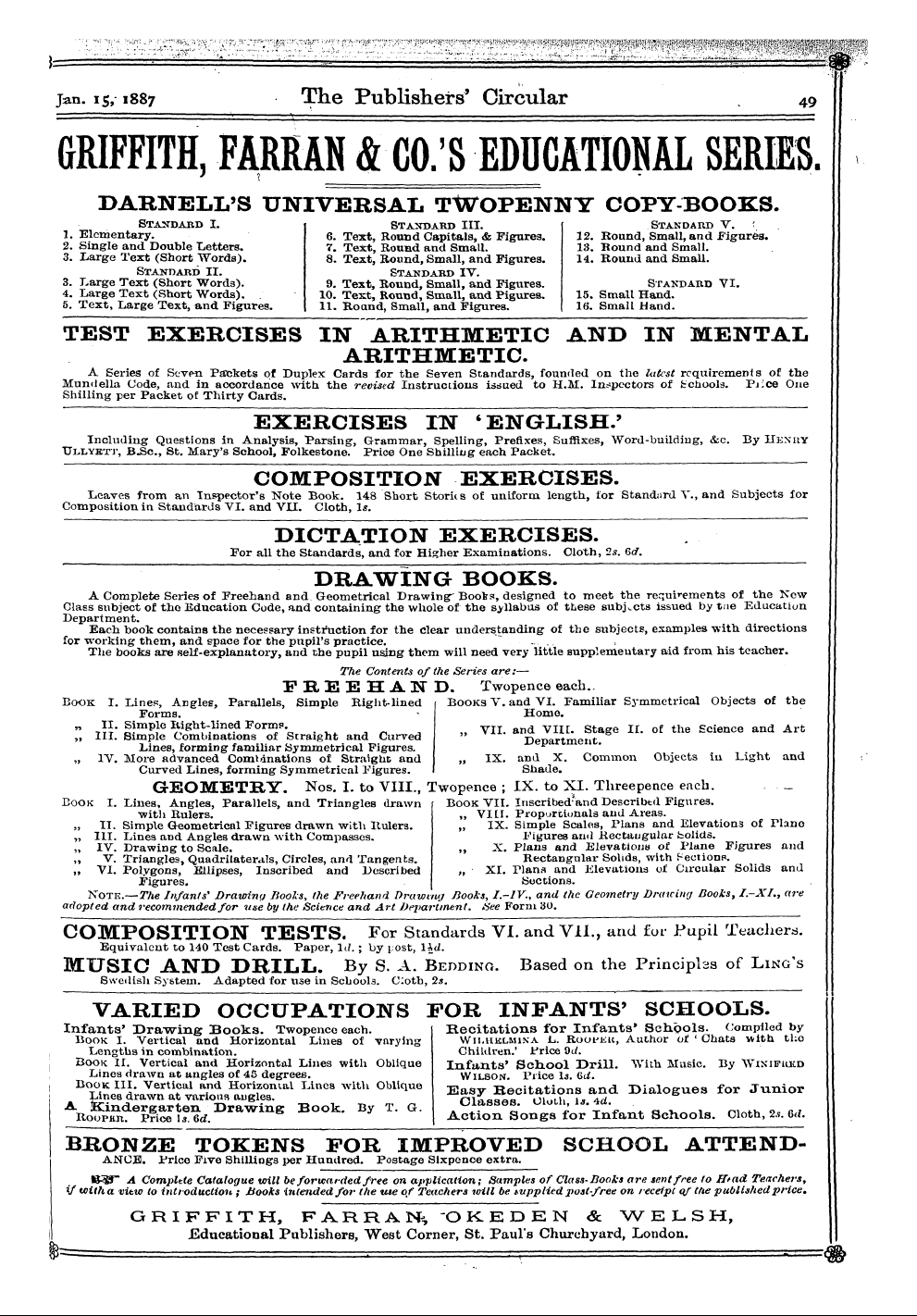 Publishers’ Circular (1880-1890): jS F Y, 1st edition - >— : ¦ • . ; " R — 1"--- I—!——*- :—: . "...