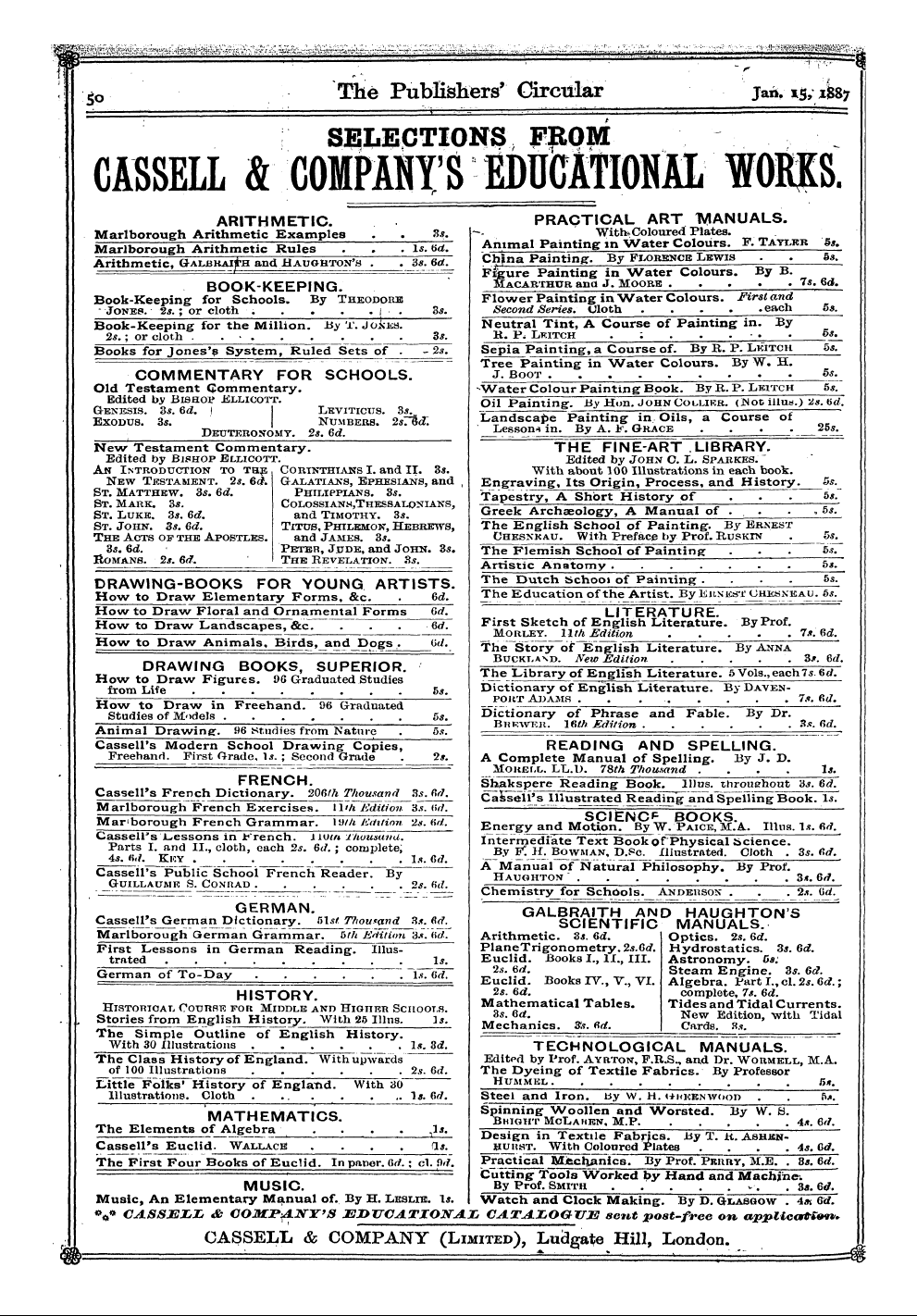 Publishers’ Circular (1880-1890): jS F Y, 1st edition - Ad05201