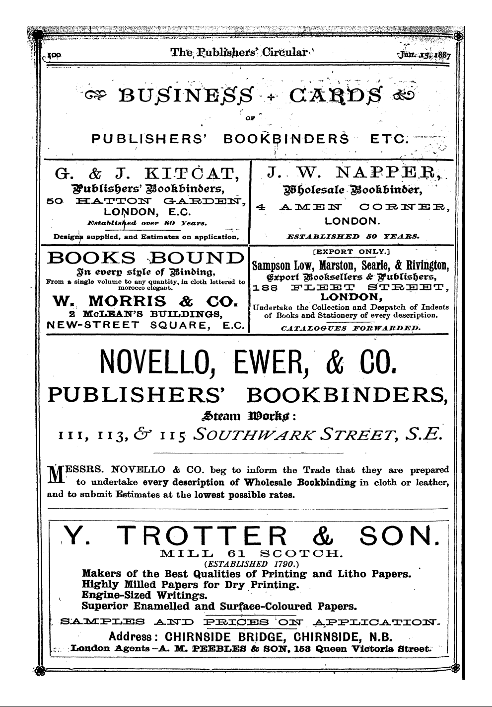 Publishers’ Circular (1880-1890): jS F Y, 1st edition - ¦ Gsp Bujsflnbj - ^ &Gt; Tia'& * Ng . ¦£&' ¦ • R - F, ¦ • ¦ Of Publishers' Bookbinders Tt ¦ Etc. ¦- ¦ " ¦ • Cv • • ¦ . .) , ¦ • • . ' • • . -V - . * ¦ - I • - ; ; &Gt;