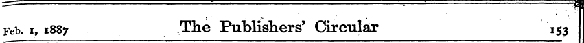 Feb. i, 1887 .The Publishers' Circular 1...