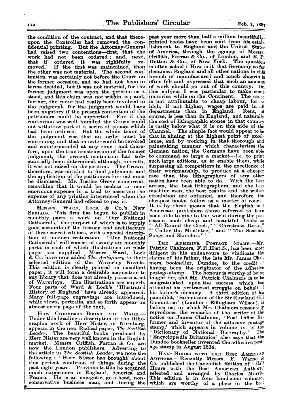 Publishers’ Circular (1880-1890): jS F Y, 1st edition - Booksellers' Provident Institution.— At ...