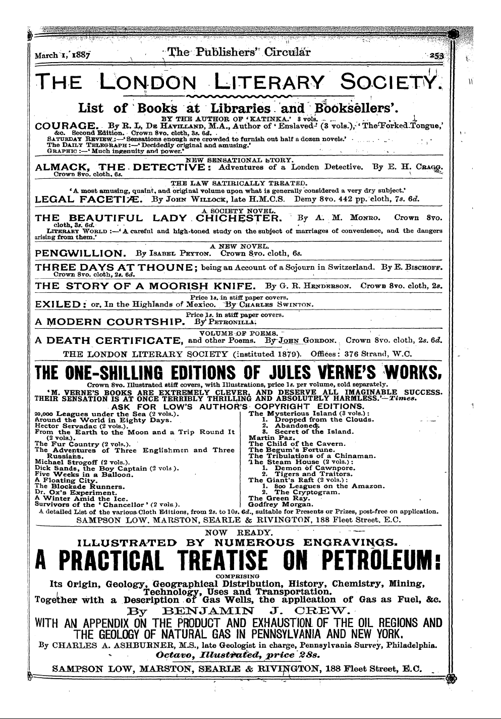 Publishers’ Circular (1880-1890): jS F Y, 1st edition - . • - : V I :'.:-'I . :I V ' *' '• ¦''