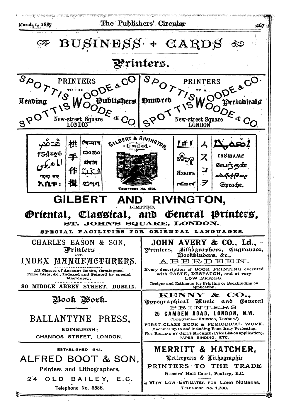 Publishers’ Circular (1880-1890): jS F Y, 1st edition - Ad05709