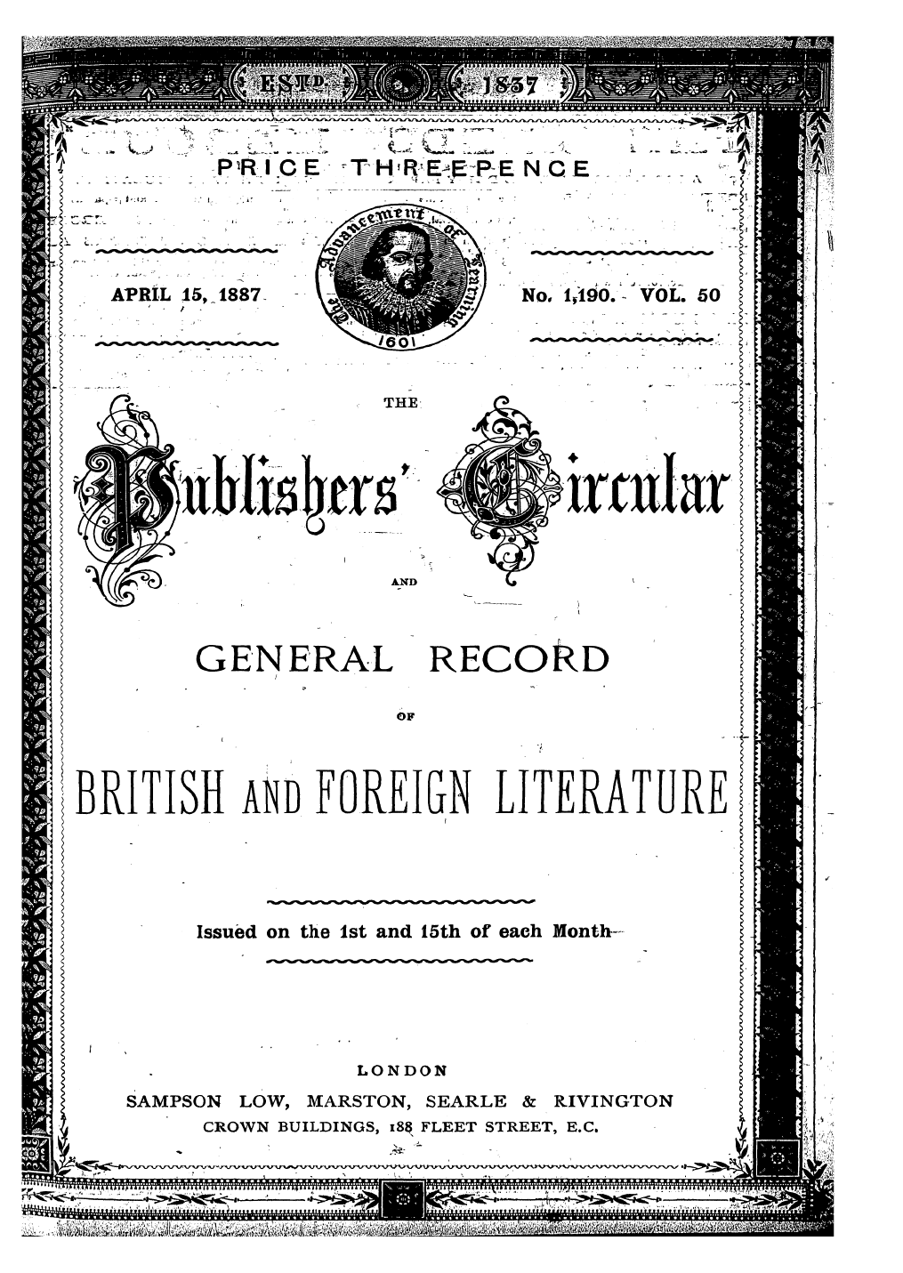 Publishers’ Circular (1880-1890): jS F Y, 1st edition: 1