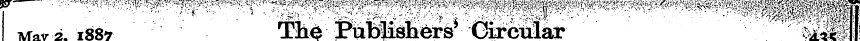 May 2, 1887 ¦ ' ¦ ¦- ¦¦• •¦ • •V ¦ -;• ¦...