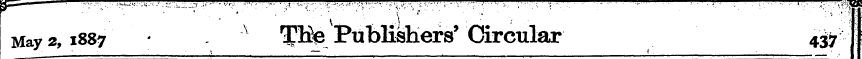 May 2,1887 - * A Tlite —— Publishers' Ci...