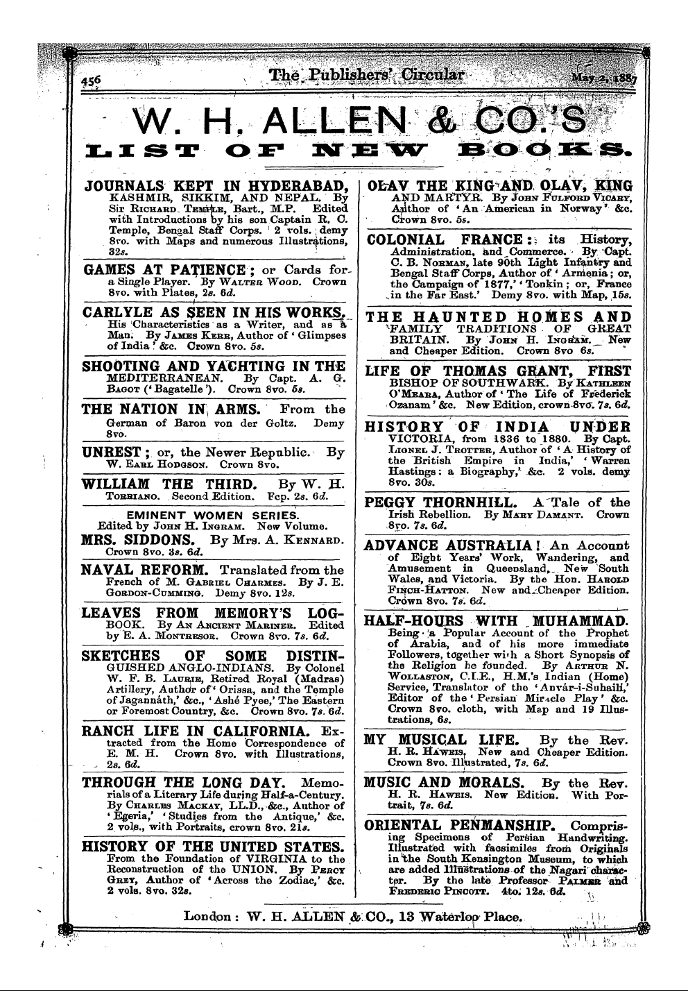 Publishers’ Circular (1880-1890): jS F Y, 1st edition: 26