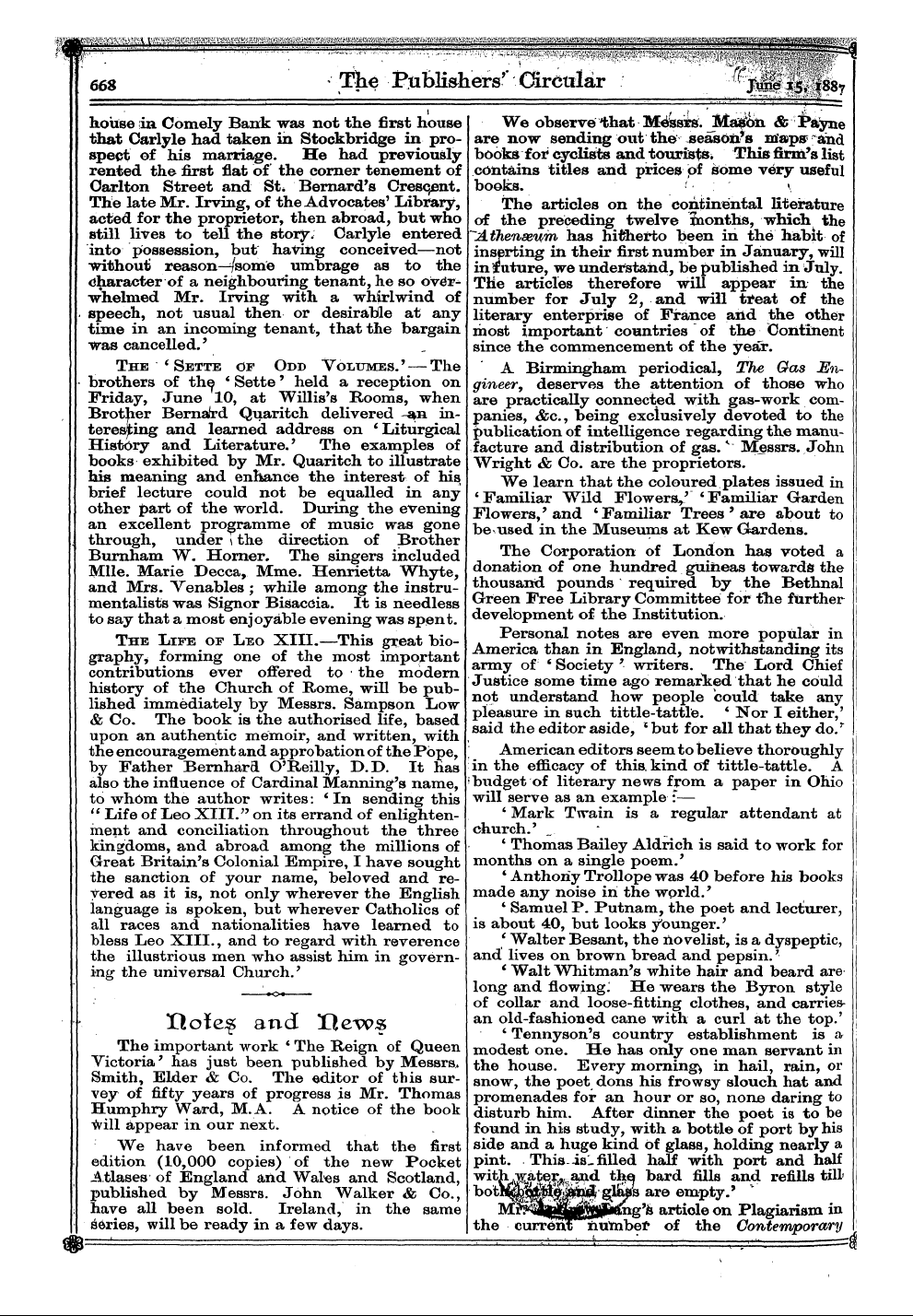 Publishers’ Circular (1880-1890): jS F Y, 1st edition - The Printers' Pension.—A Very Large And ...