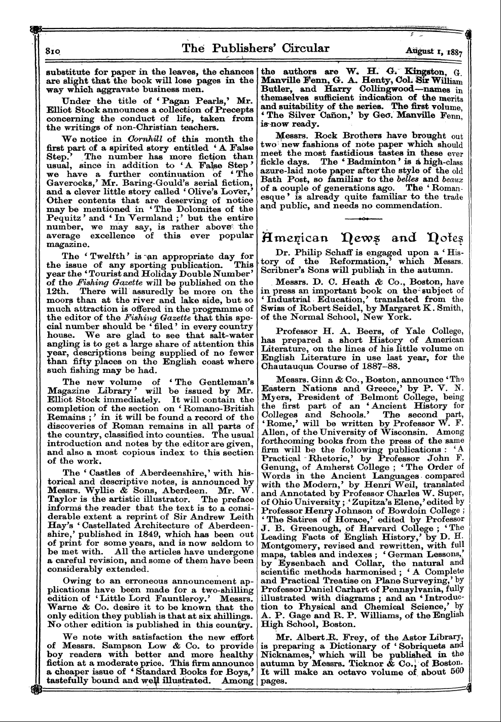 Publishers’ Circular (1880-1890): jS F Y, 1st edition - W «Jh»-»- - - ..... ¦ .. ¦ '" .." -. • ....