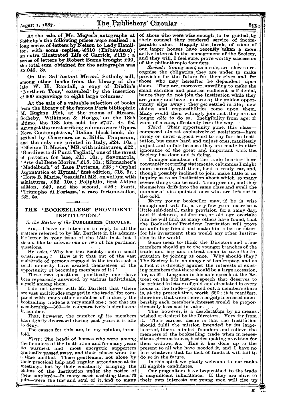 Publishers’ Circular (1880-1890): jS F Y, 1st edition - Sal^ Jotfingf