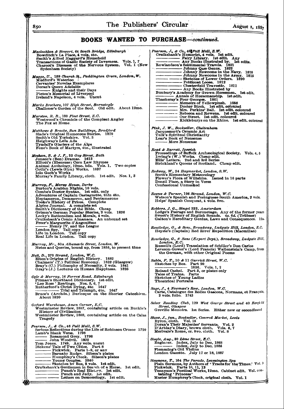 Publishers’ Circular (1880-1890): jS F Y, 1st edition: 48