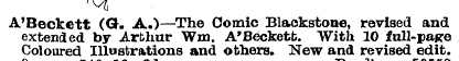 A'Beckett (Q- A.)—The Comic Blaekstone, ...
