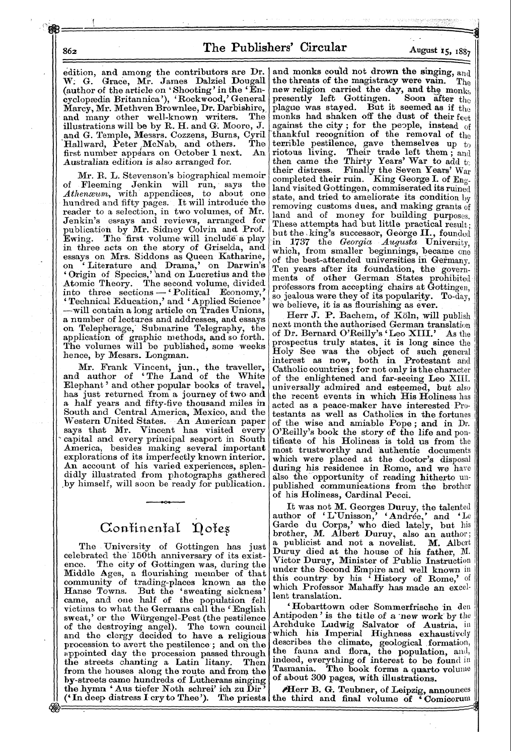 Publishers’ Circular (1880-1890): jS F Y, 1st edition - Hofe£ And !Q Ew^