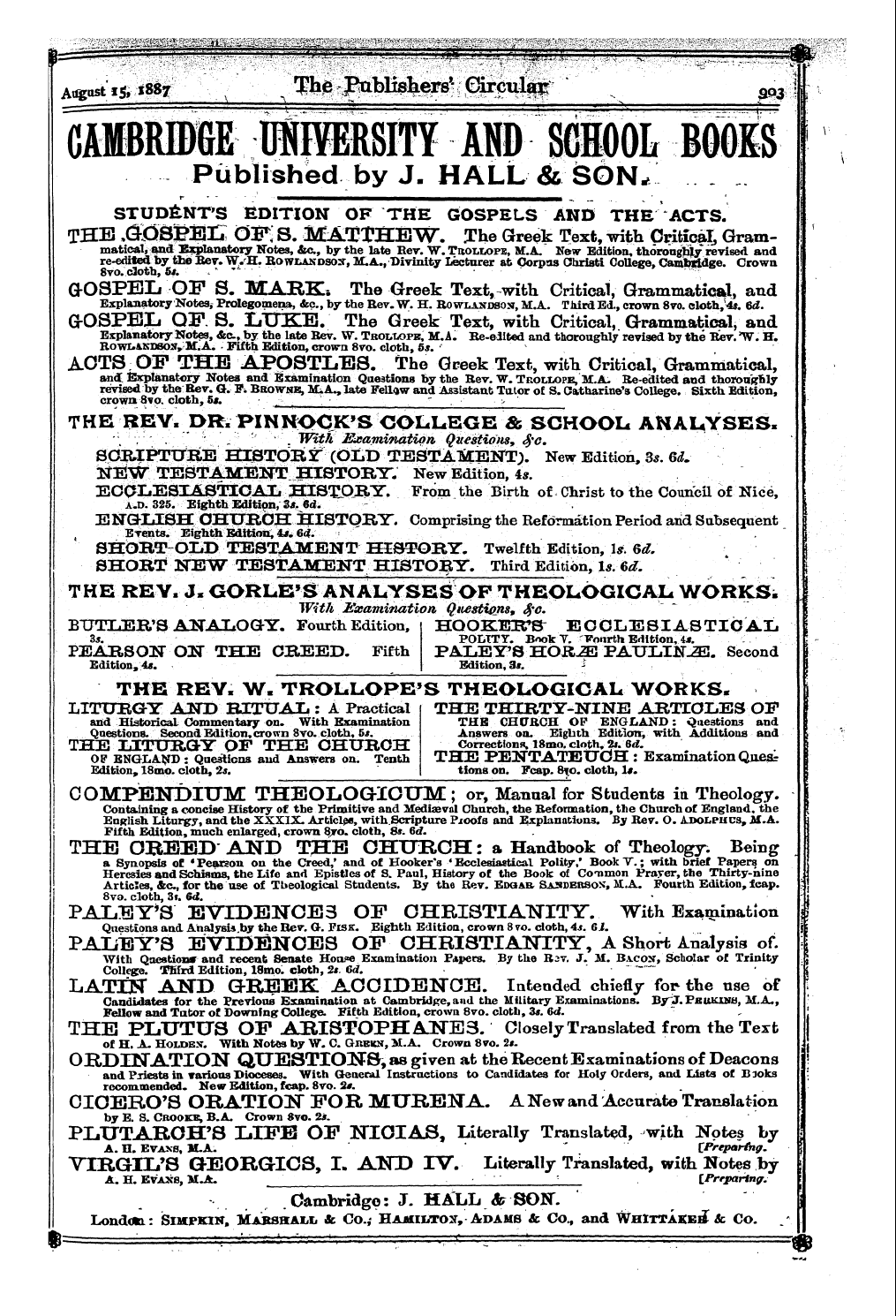 Publishers’ Circular (1880-1890): jS F Y, 1st edition - ¦ .-." ^Yvrjl^'V>.*W^-**^* "*'>^^*'?^?^^...