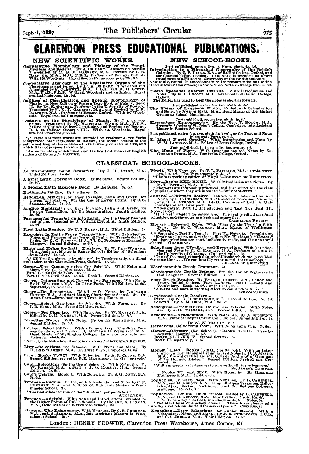 Publishers’ Circular (1880-1890): jS F Y, 1st edition: 33