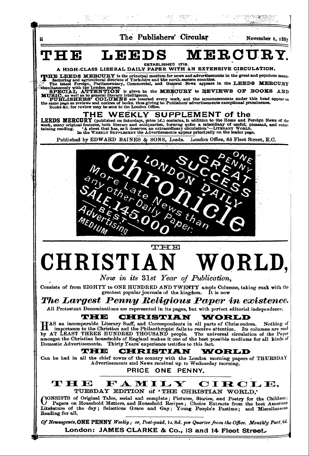 Publishers’ Circular (1880-1890): jS F Y, 1st edition - The Leeds Mis O Xt B Y.