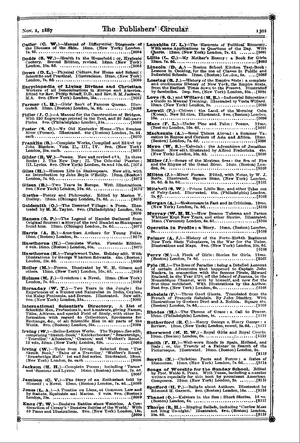 Publishers’ Circular (1880-1890): jS F Y, 1st edition: 27