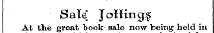 Sal^ Jotfin At the great book sale now g...