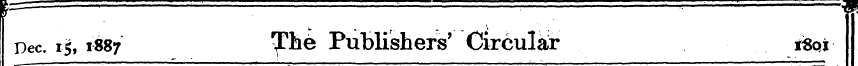 Dec. 15, 1887 The Publishers' Circular t...