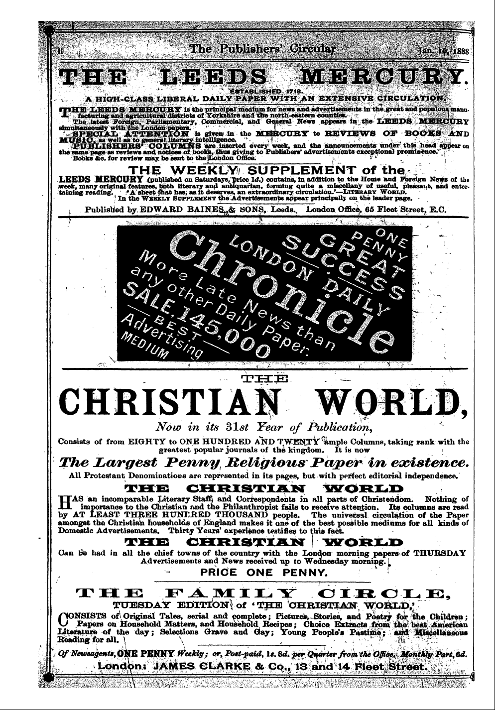 Publishers’ Circular (1880-1890): jS F Y, 1st edition: 2