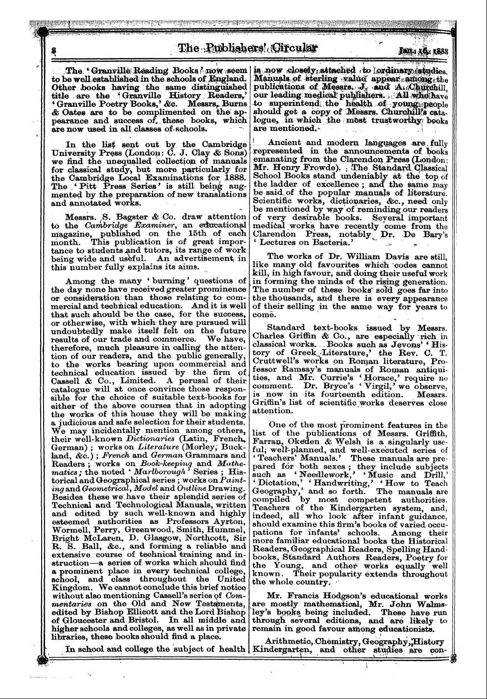 Publishers’ Circular (1880-1890): jS F Y, 1st edition - "-._ — C|Ijb,Bent