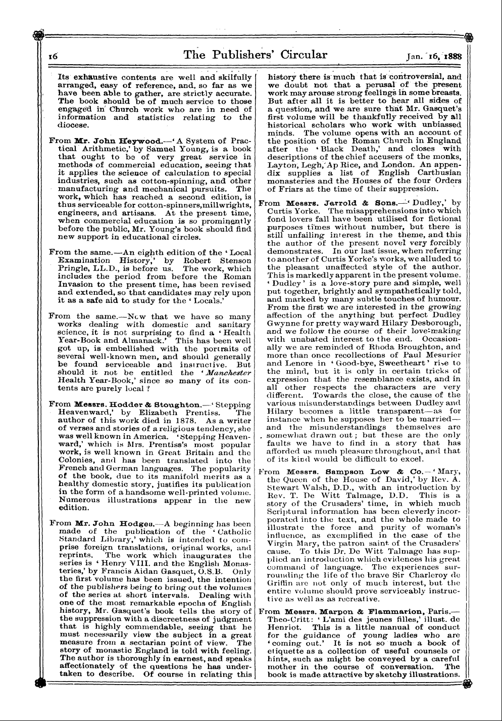 Publishers’ Circular (1880-1890): jS F Y, 1st edition - ¦ Fro W » M »^Pf Messrs Pppprvpjpjppj P»...