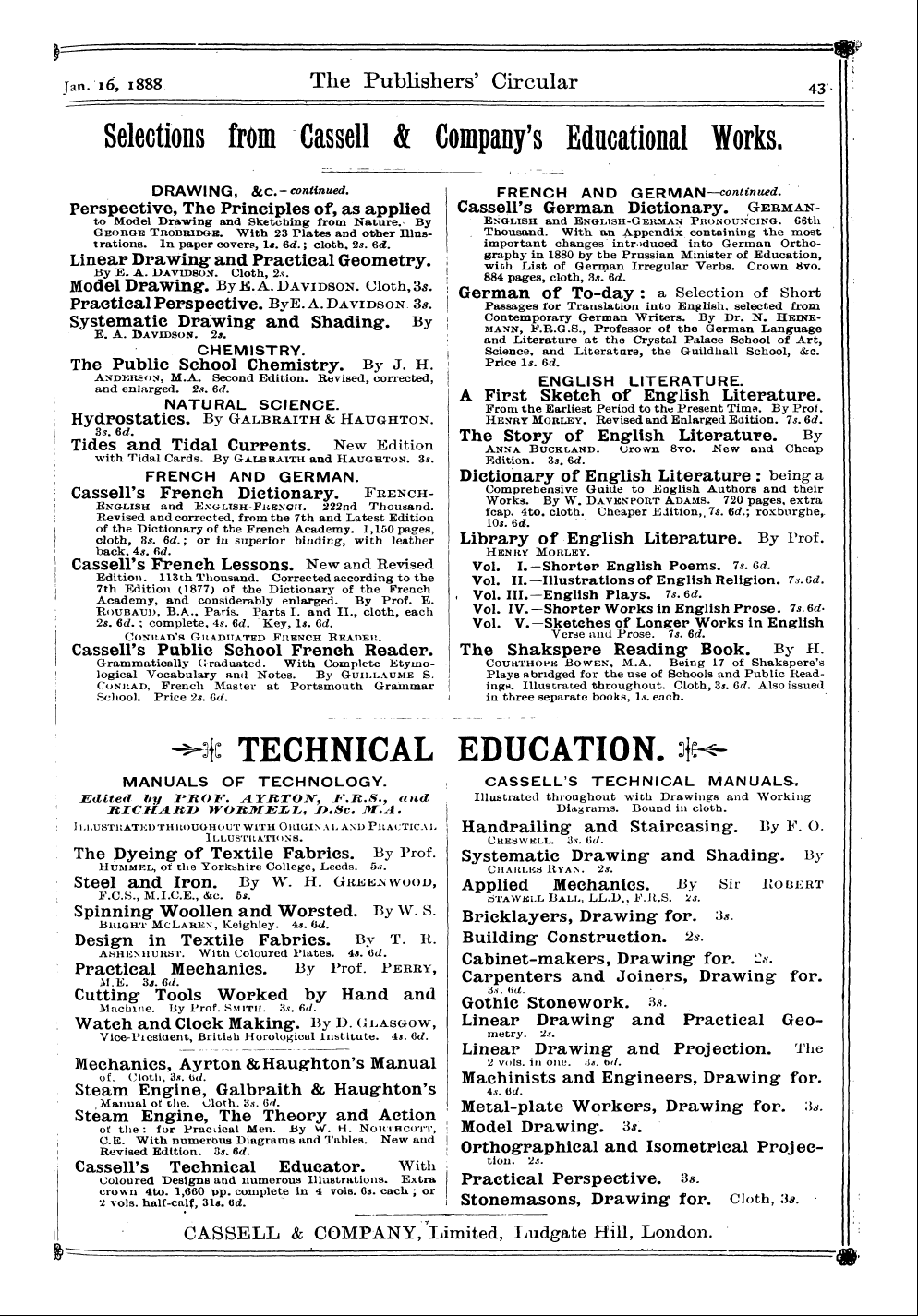 Publishers’ Circular (1880-1890): jS F Y, 1st edition: 45