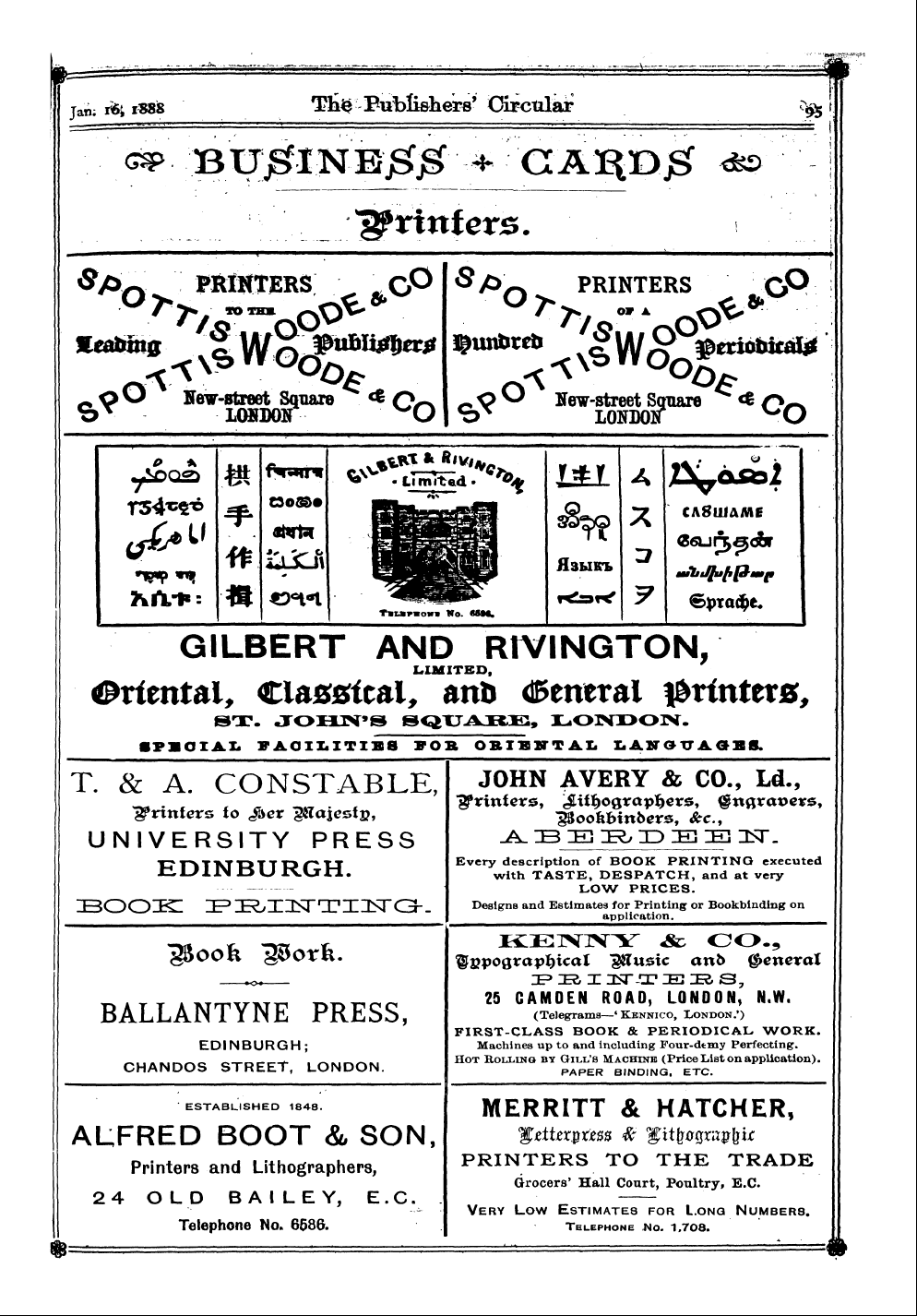 Publishers’ Circular (1880-1890): jS F Y, 1st edition - Ad09707