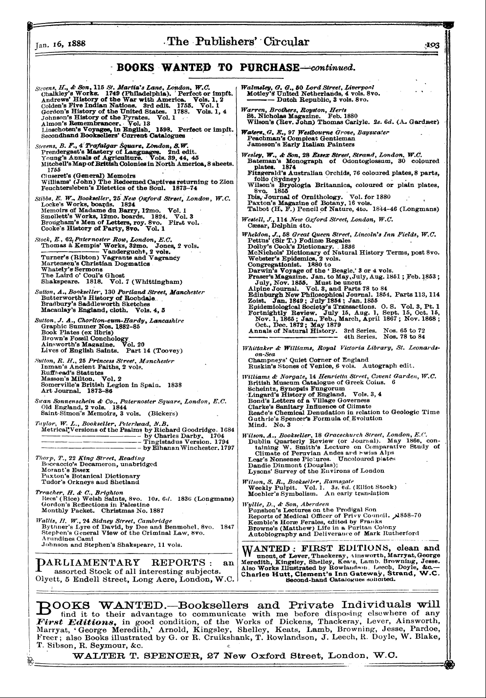 Publishers’ Circular (1880-1890): jS F Y, 1st edition - Ad10502