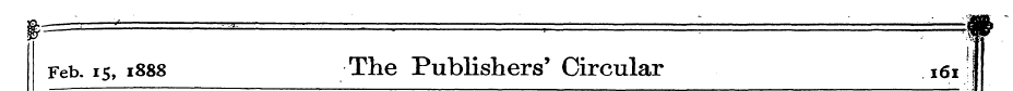 Feb. 15, 1888 The Publishers' Circular l...