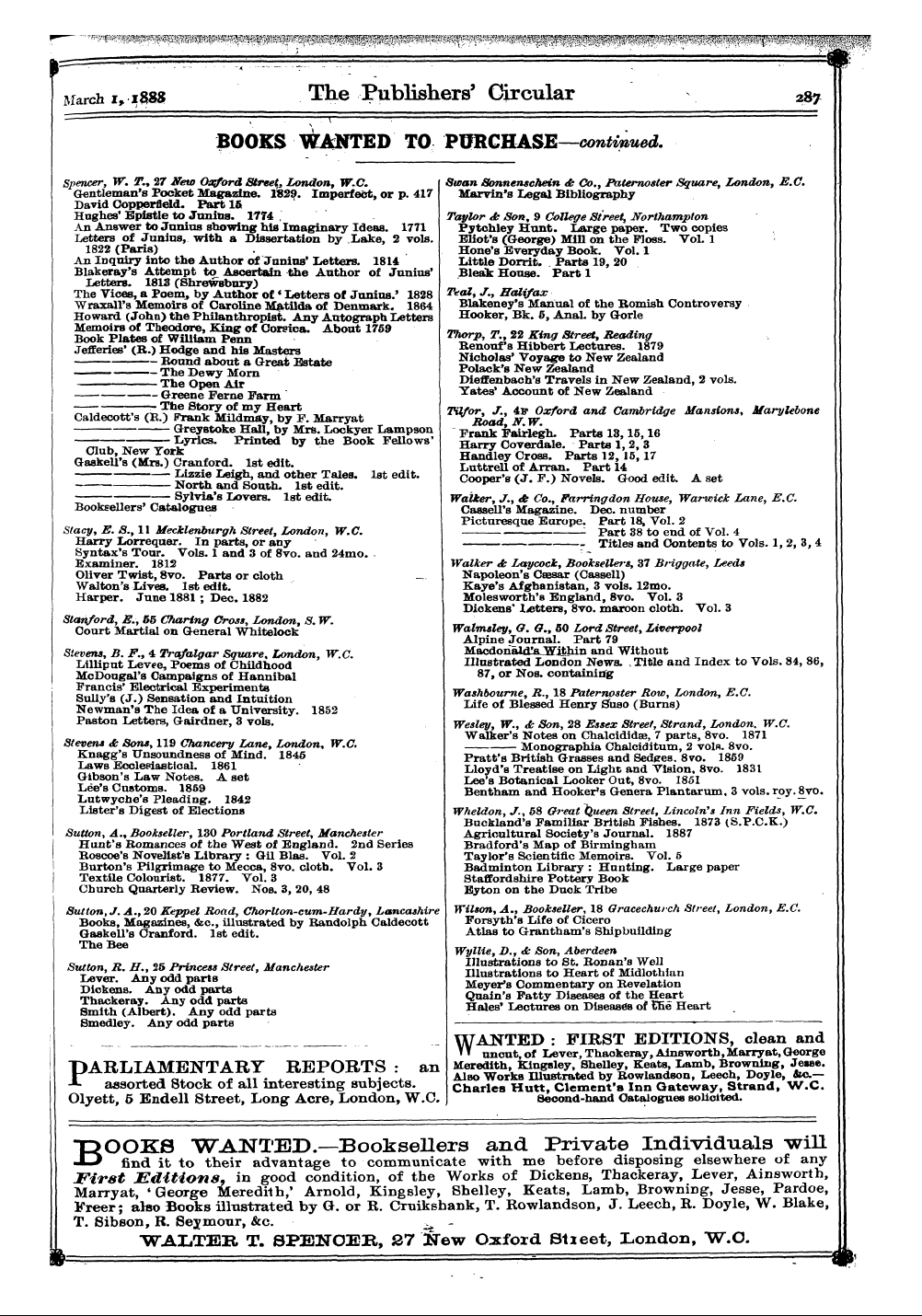 Publishers’ Circular (1880-1890): jS F Y, 1st edition: 85