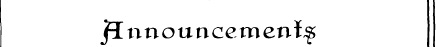 Jlnnouncemenl ^