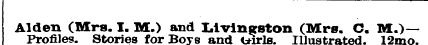 Aid en (Mrs. I. M.) and Livingston (Mrs....